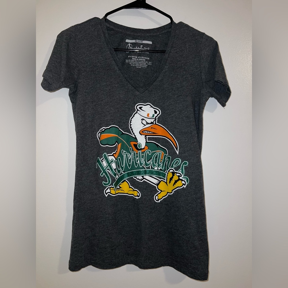 Ladies UM Miami Canes Tshirt Gray
